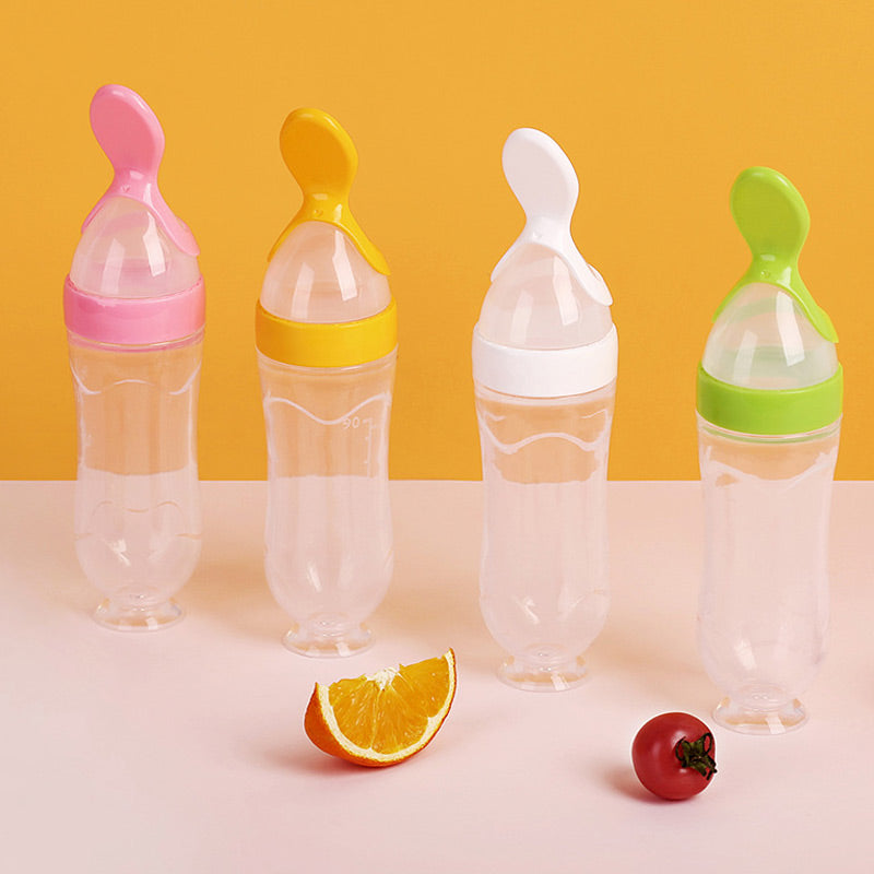 Silicon Baby Spoon Feeder Bottle Feeding