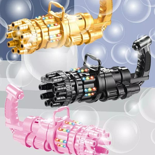 Bubble Gun Kids Gatling Toys Summer Automatic Soap Water Gatling Bubble Machine Children Indoor Outdoor Toy Blower Bubbles